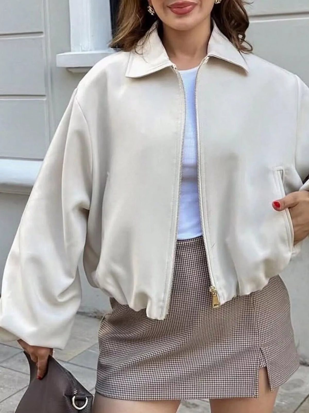 Zip Up Cropped Jacket