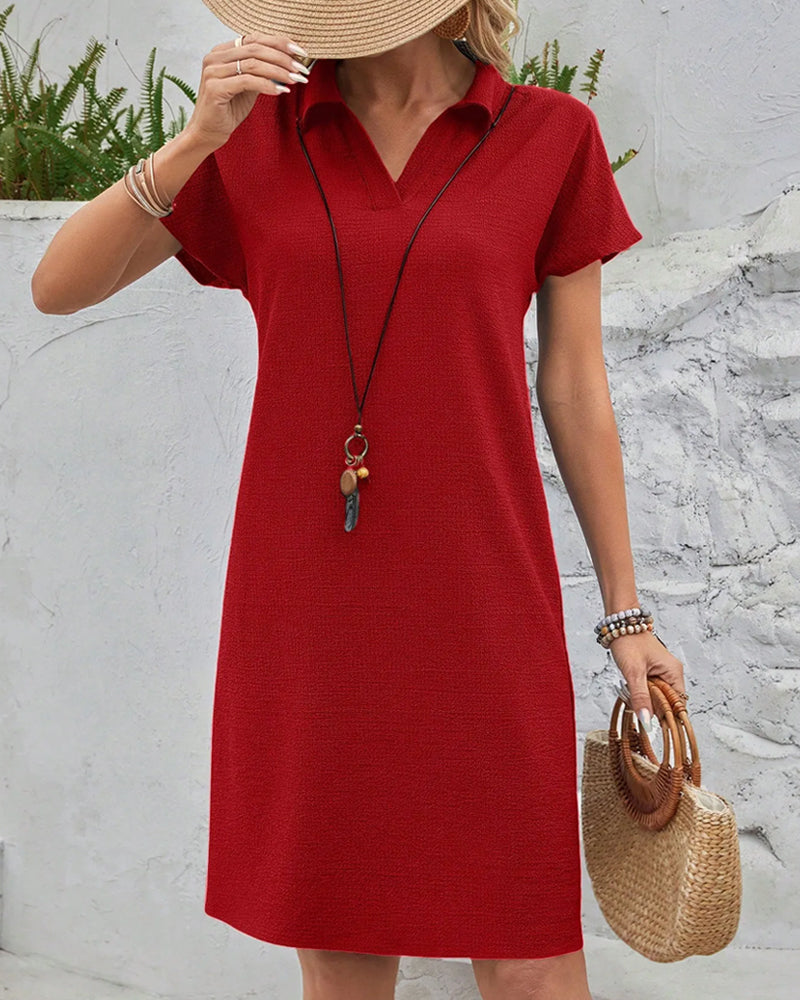 Casual Lapel Straight Dress