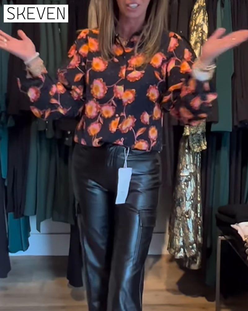 Langarmshirt mit Blumenmuster