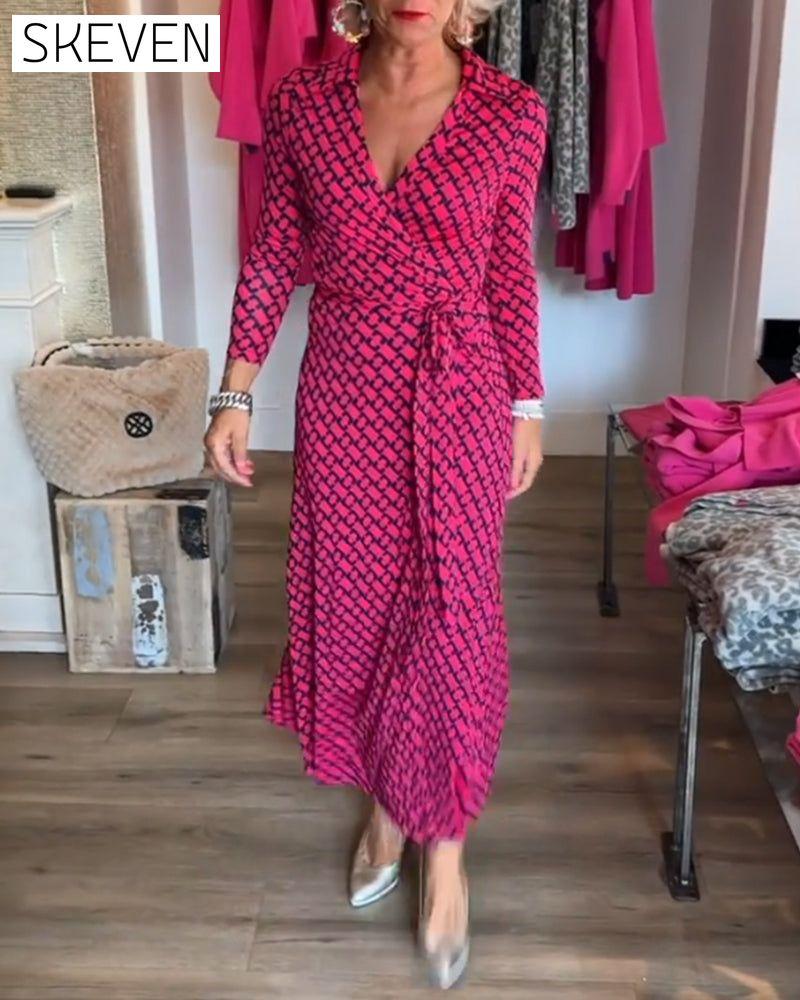 Elegant V Neck Maxi Dress