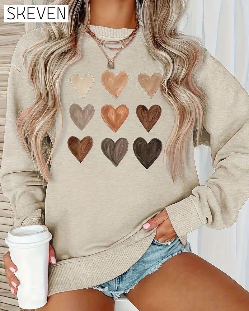 Bunter herzförmiger Pullover