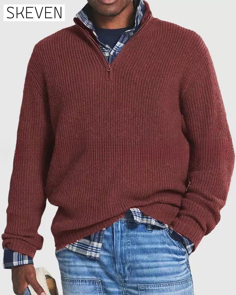 Herren-Business-Casual-Pullover mit Reißverschluss