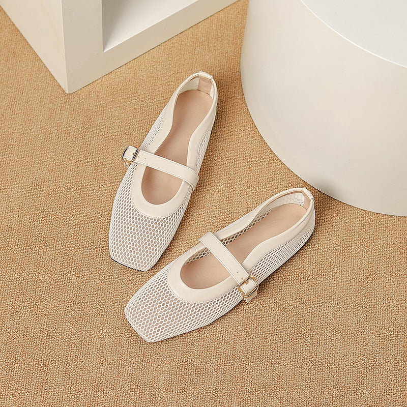 Mesh Mary Jane Shoes Women's Breathable Shoes Hollow Out Pumps