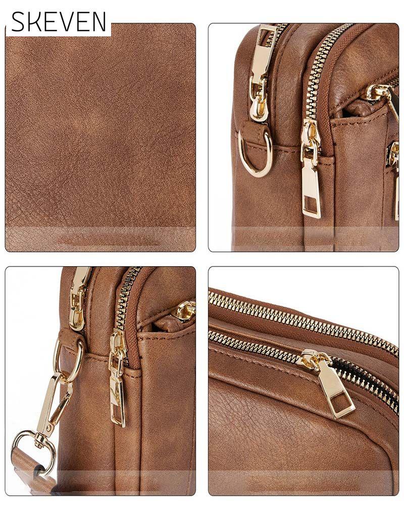 Multifunctional zipper crossbody bag
