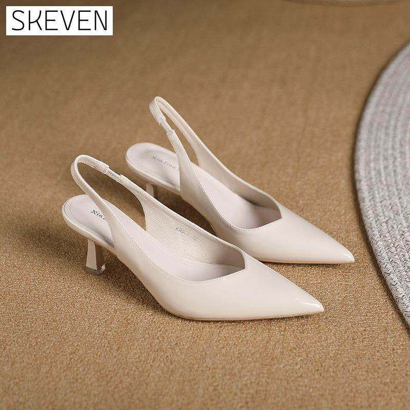 einfarbige, elegante, spitze High Heels