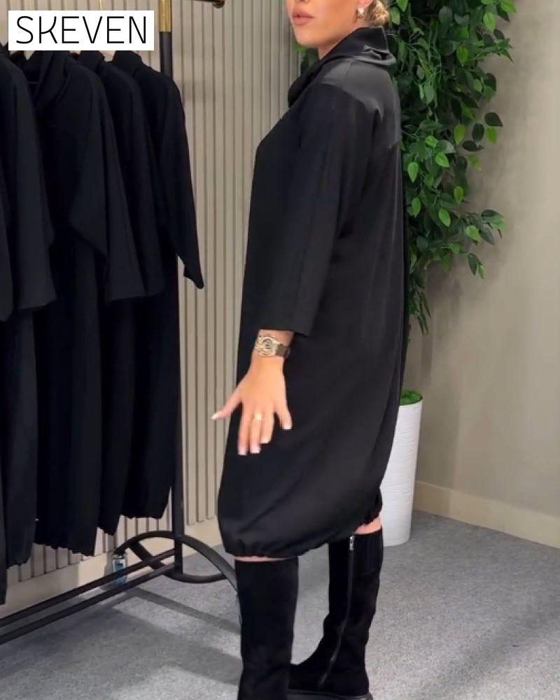 Stylish 3/4 Sleeve Cowl Neck Dress