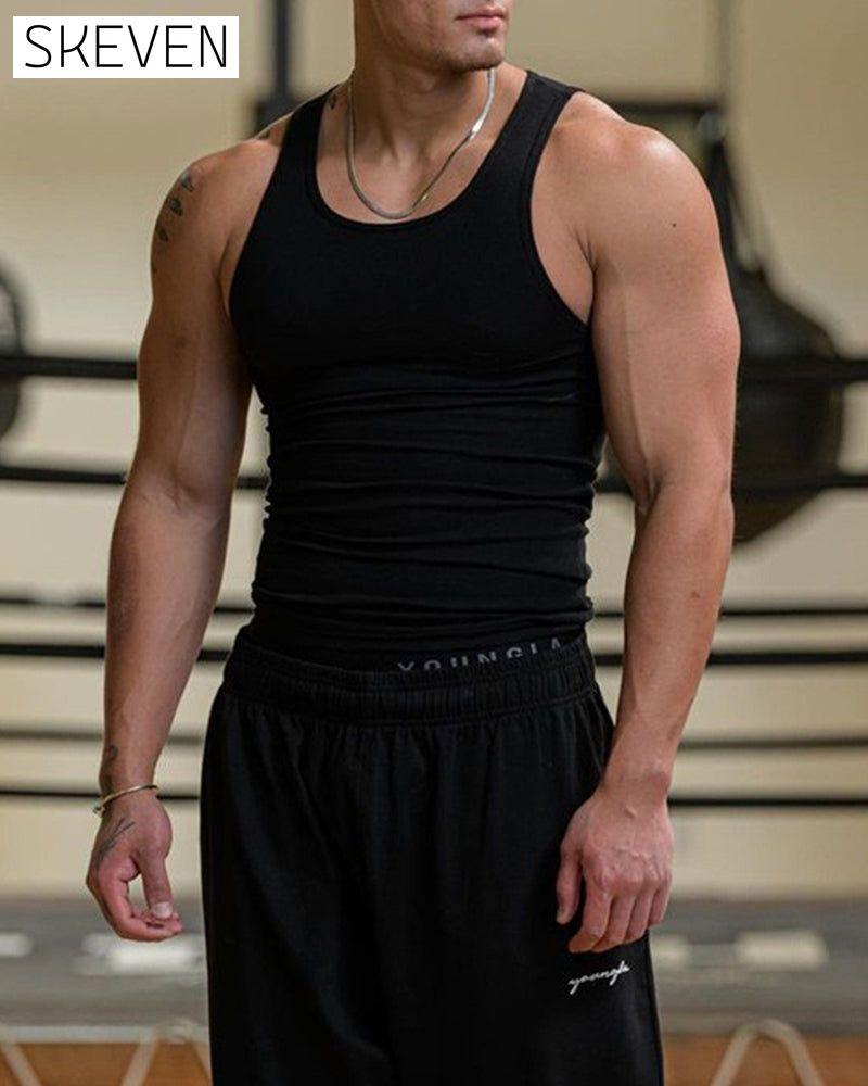Men's solid color sleeveless vest