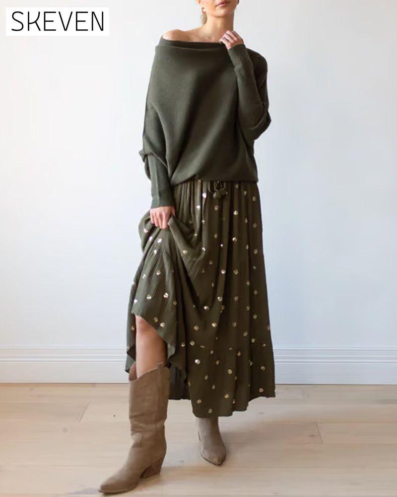Innovative Asymmetric Draped Knitwear Apparel