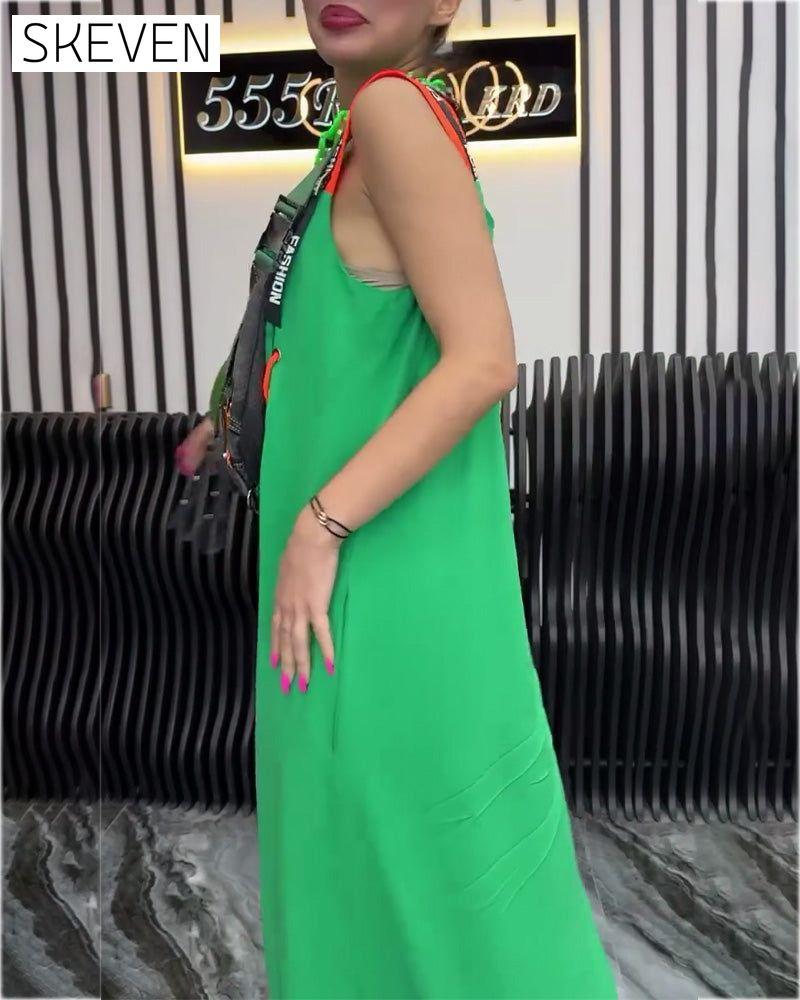 Ärmelloses Kleid mit personalisiertem Buchstabenprint