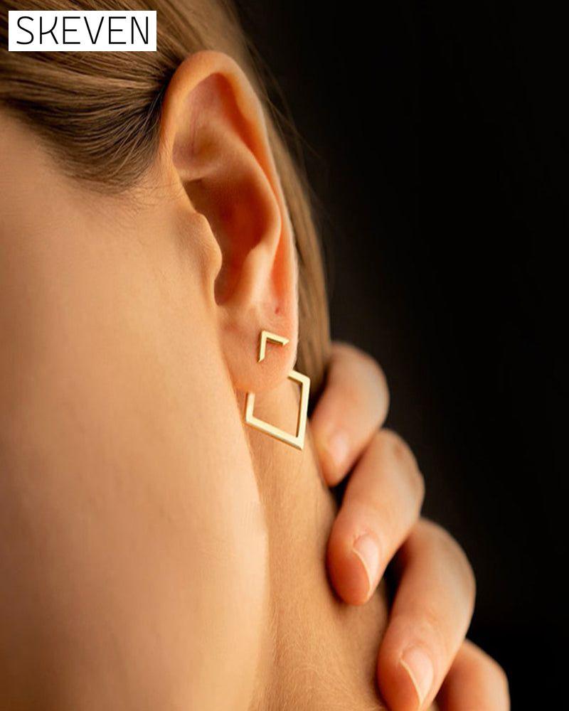 Simple diamond-shaped elegant earrings