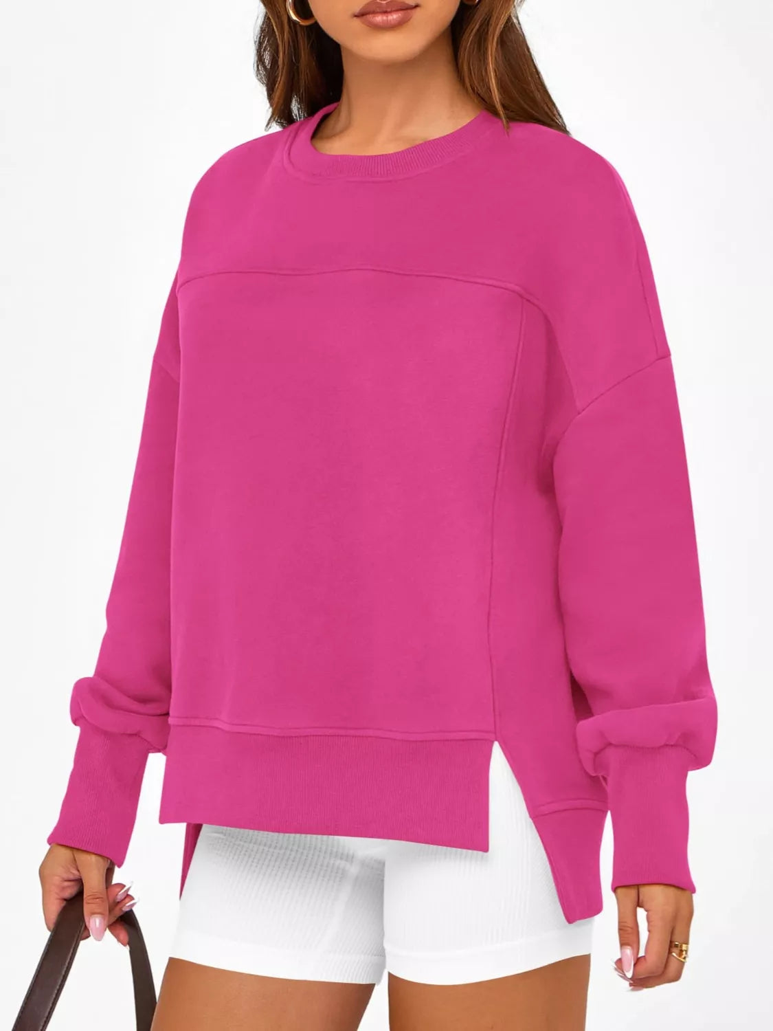 Lässiges Sweatshirt mit Seitenschlitz