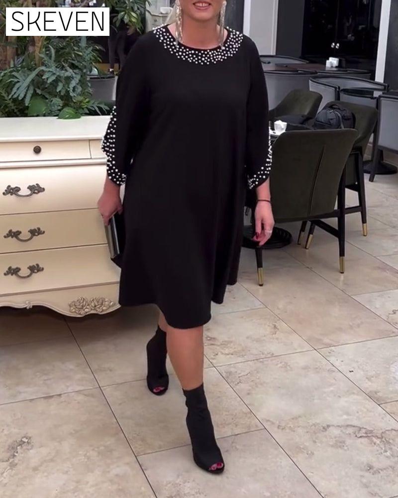 Robe ample à perles tendance grande taille