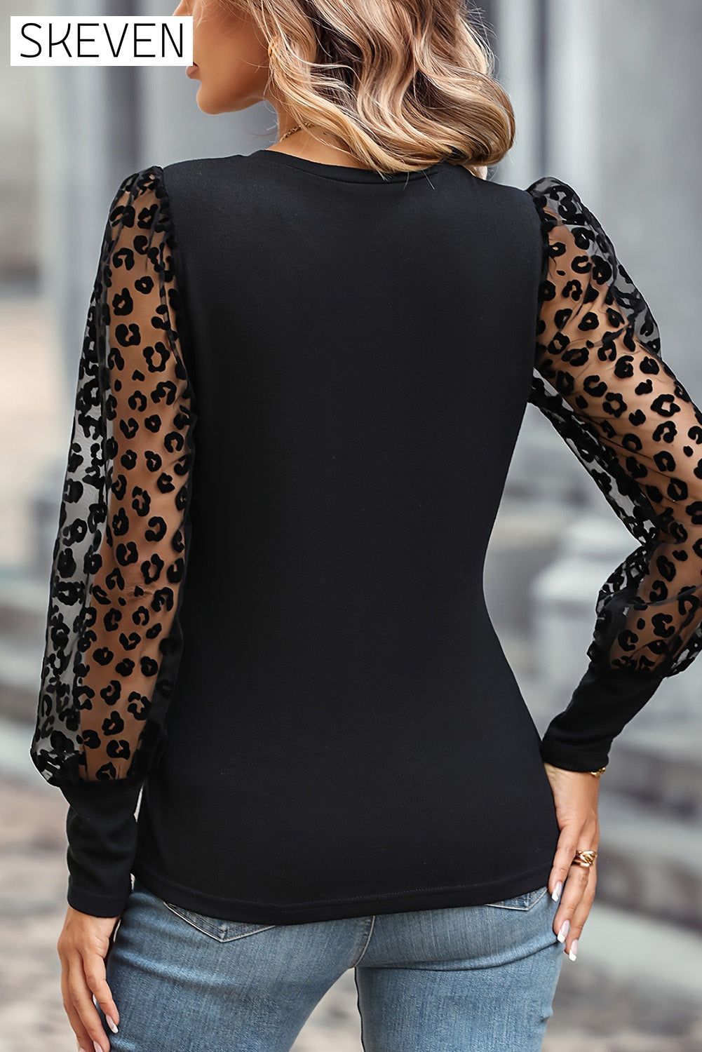 Round Neck Lantern Sleeve Blouse clothes Ship From Overseas SYNZ top tops trend