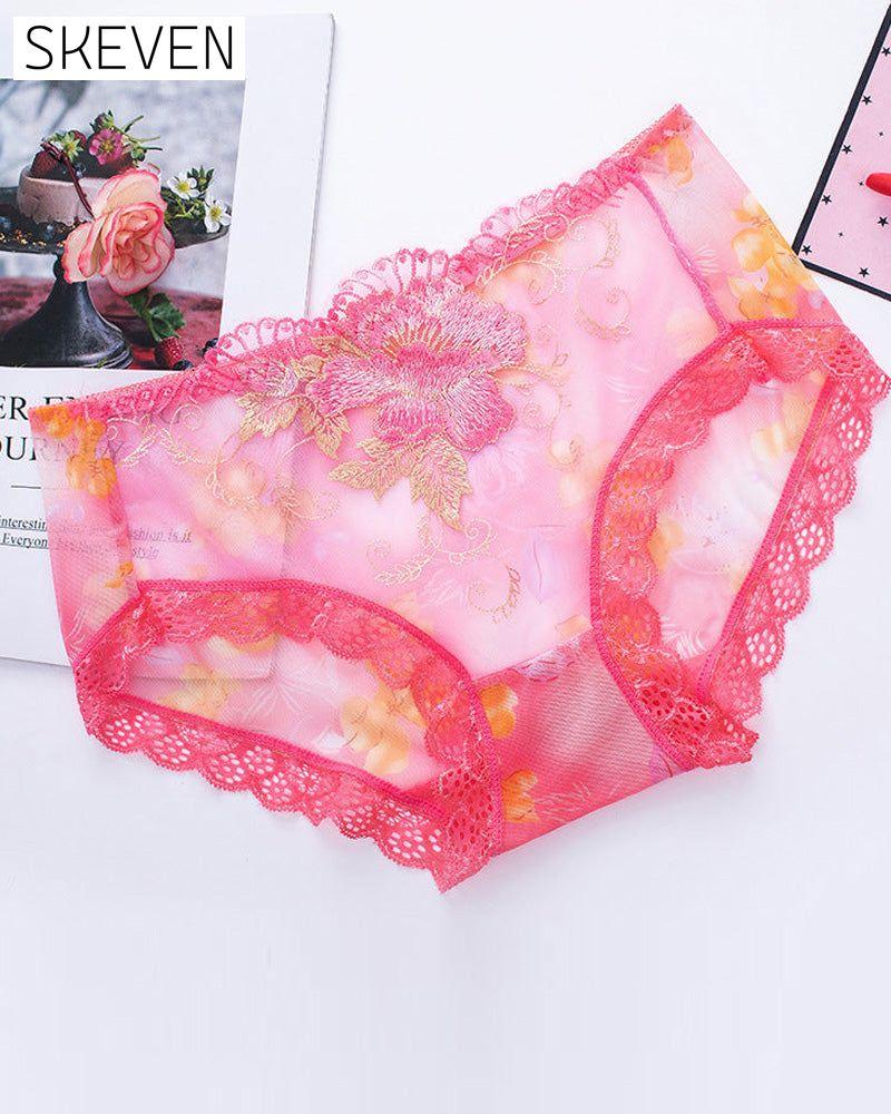 Culotte antibactérienne avec broderie en dentelle