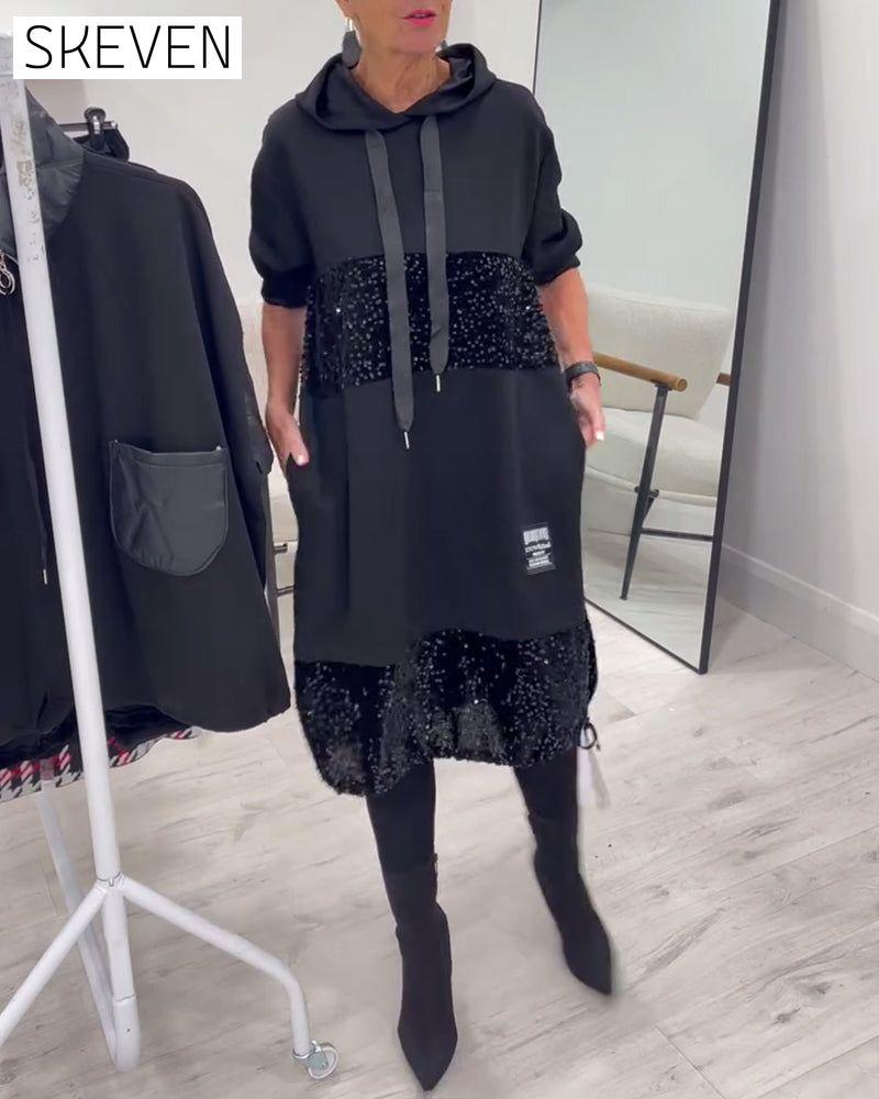 Hooded Fashion Patchwork Dress