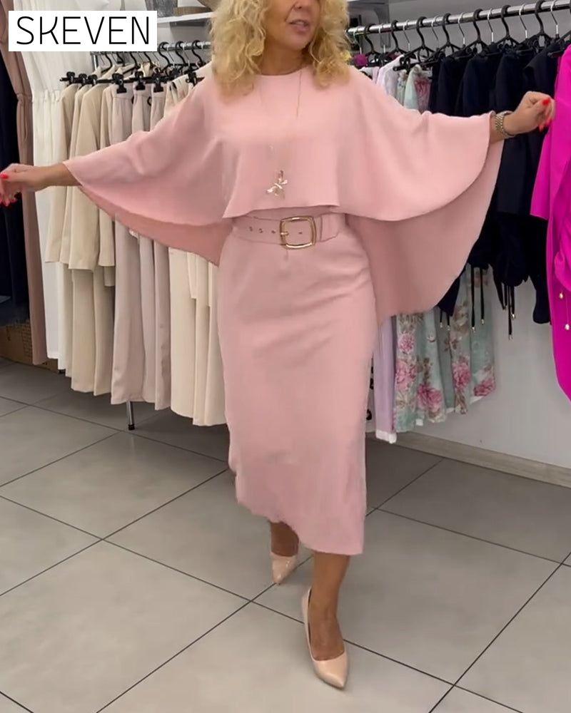 Modisches, elegantes Kleid mit Rundhalsausschnitt