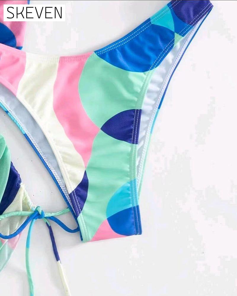 Maillot de bain trois pièces imprimé Cover Up