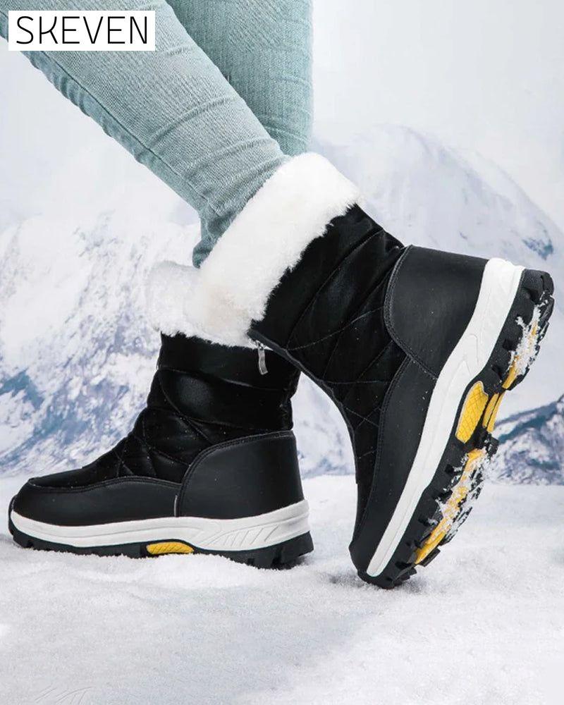 Damen-Schneestiefel mit Reißverschluss, rutschfest und warm