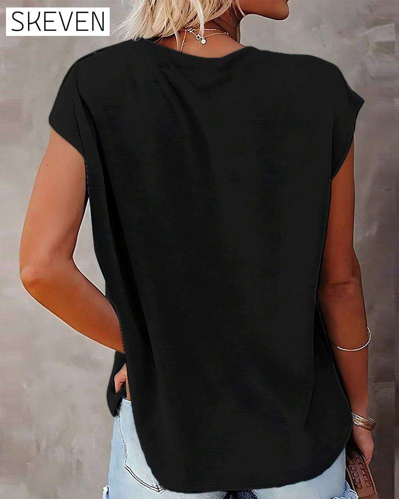 Round Neck Gradient Contrast T-Shirt