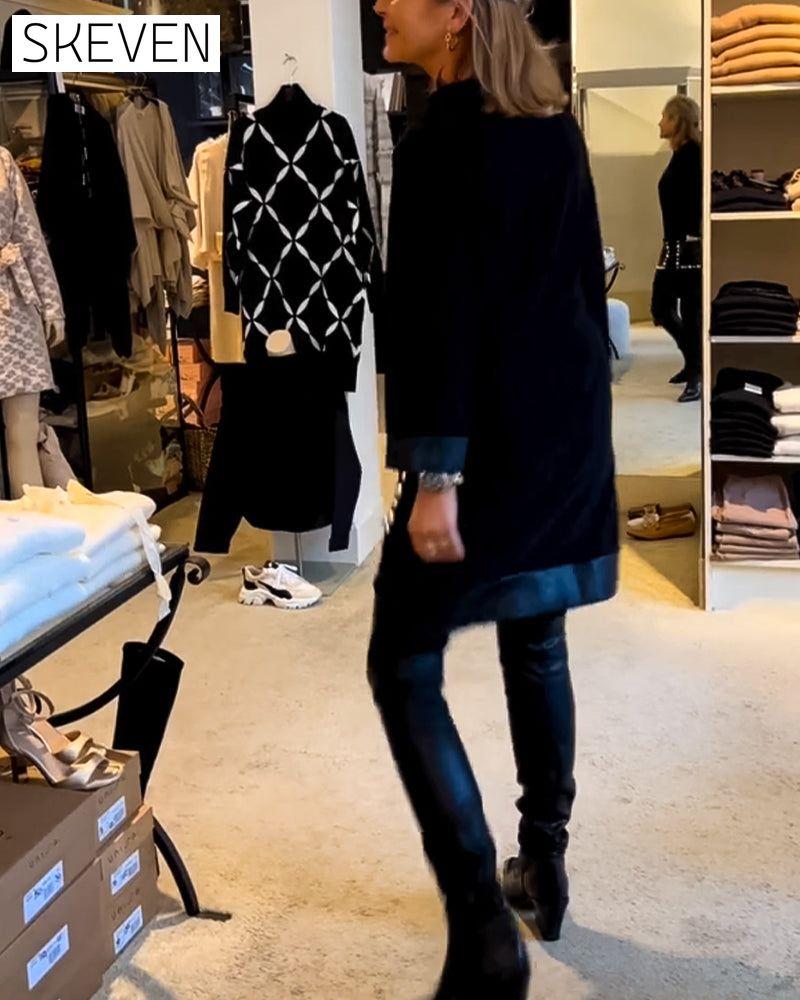 Lässiges Kleid mit Rundhalsausschnitt und Taschen