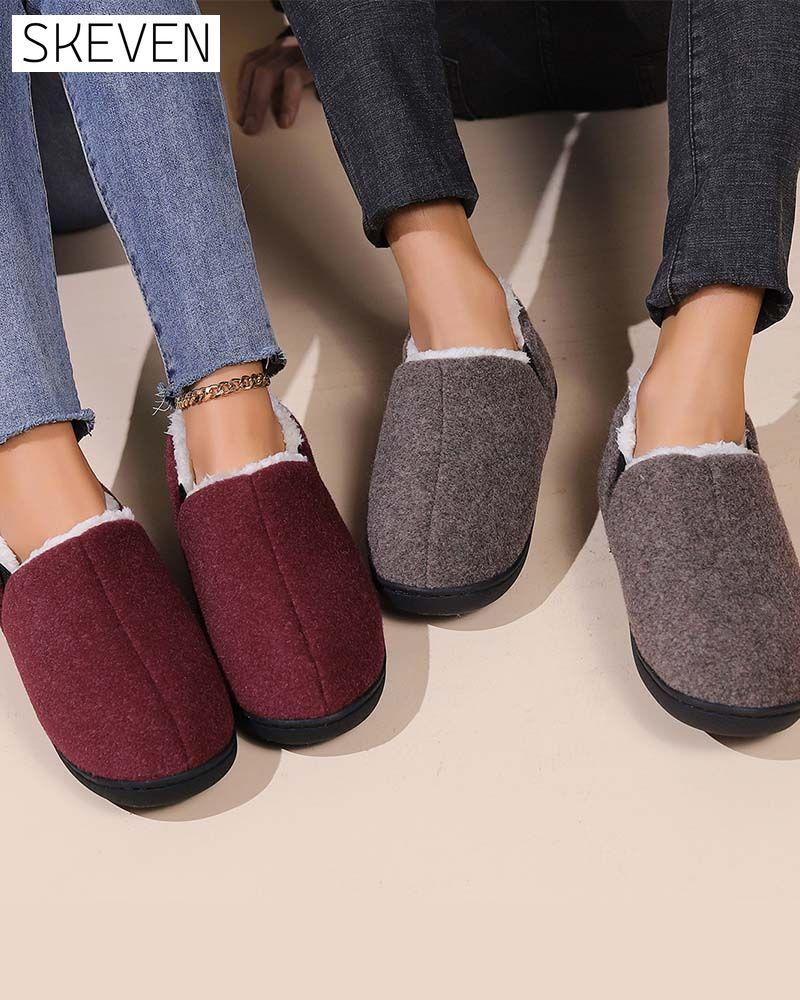 Plush solid color all-inclusive flat shoes