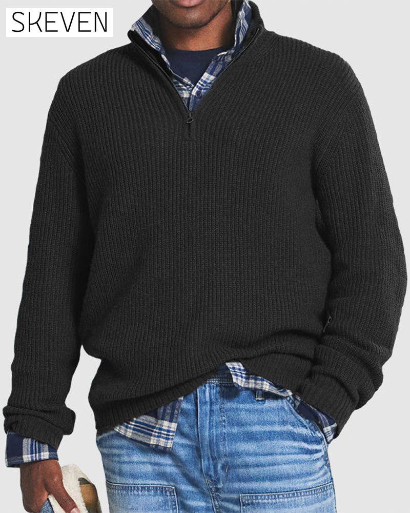 Herren-Business-Casual-Pullover mit Reißverschluss