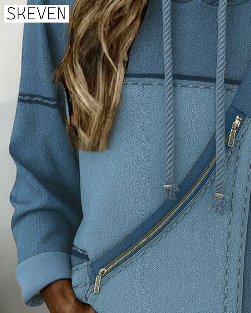 Stylischer Hoodie mit Farbblockmuster