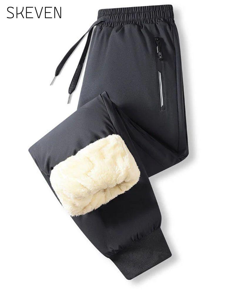 Pantalon imperméable doublé chaud à cordon de serrage pour homme