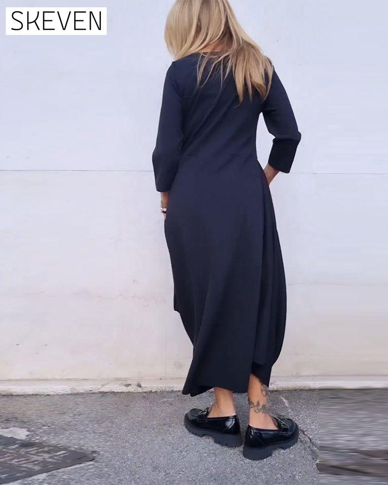 Simple solid color pocket dress 2023 f/w 23BF casual dresses Clothes Dresses spring