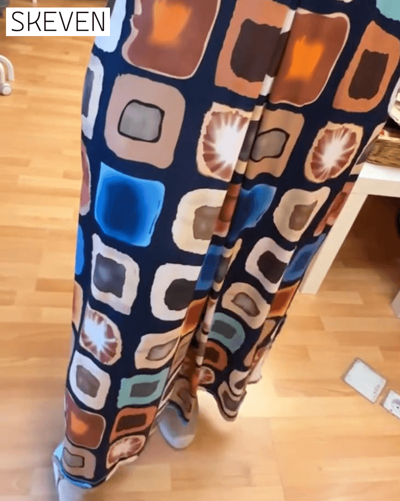 robe ample imprimée sans manches à col en V