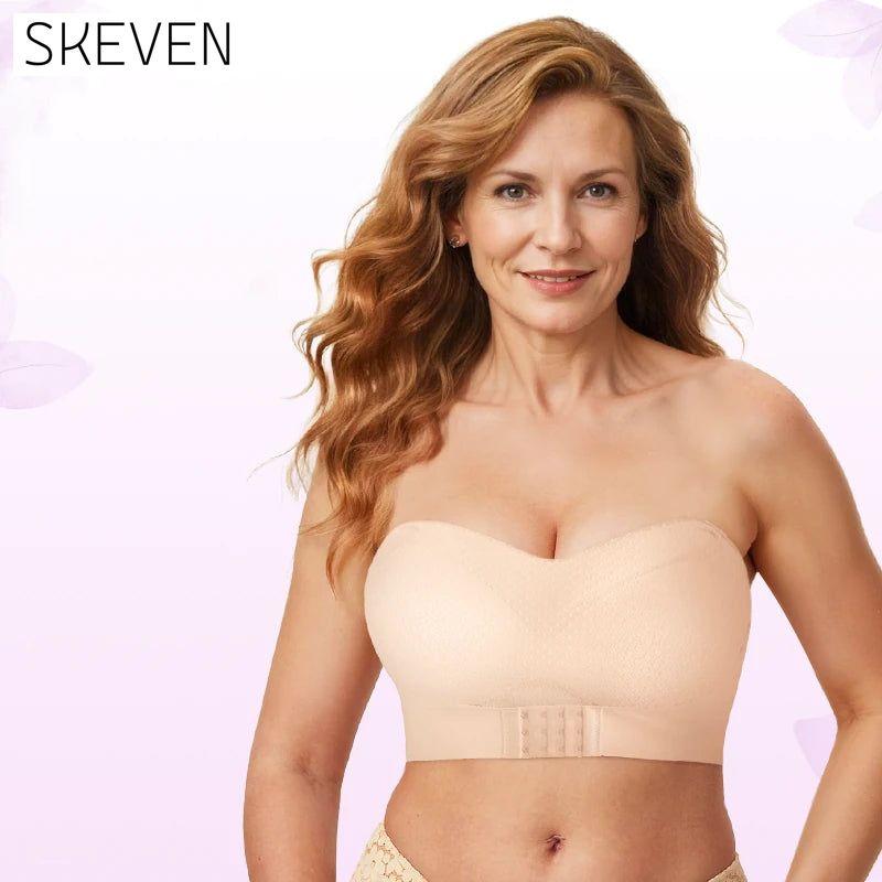 Non-Slip Comfort Strapless Push-Up Bra with Front Buckle