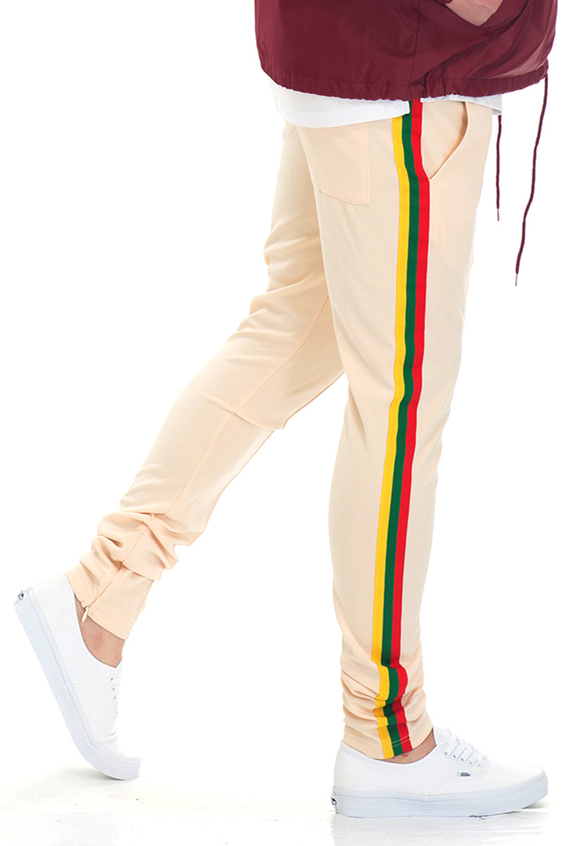 Yellow Rasta Side Stripe Track Pants