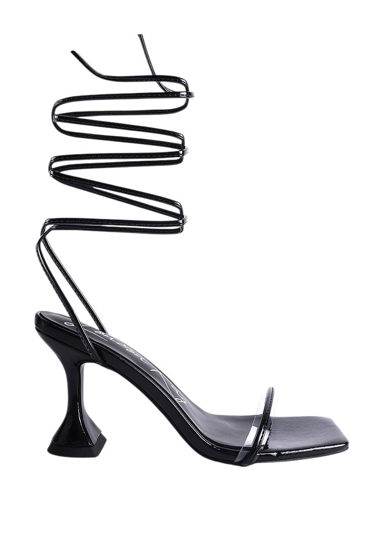 Biten Berry Spool Heel Lace Up Sandals