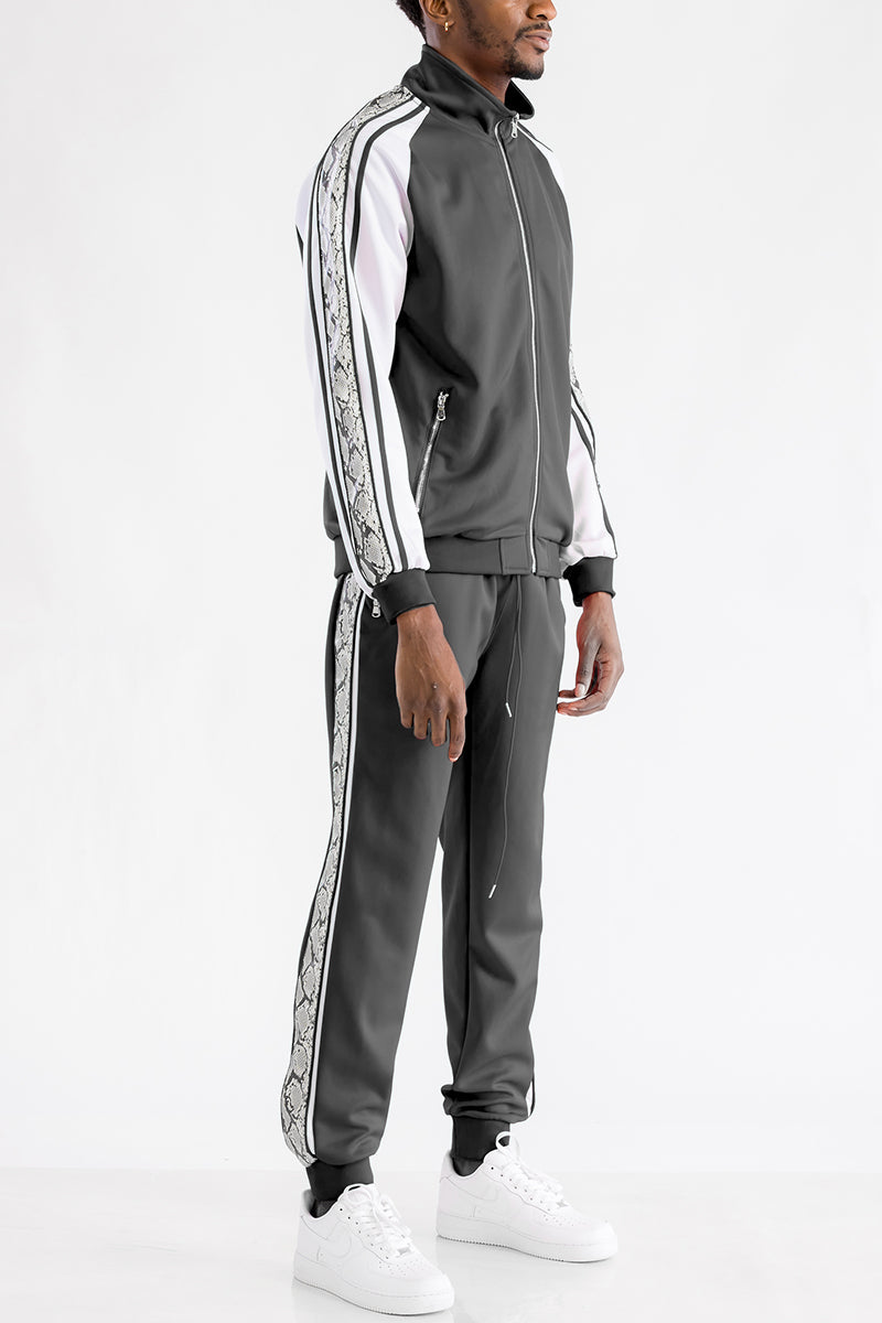 Snake Print Full Zip Track Suit – Regular Fit