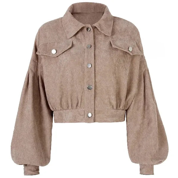 Boho Cropped Corduroy Jacket