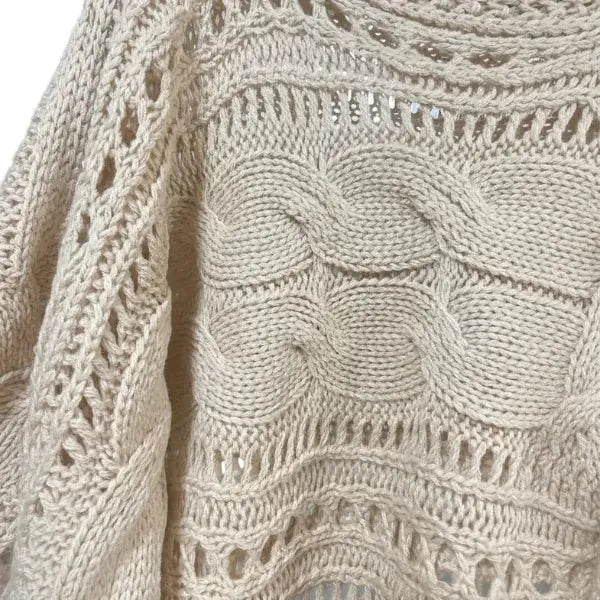 Boho Open Knit Crochet Sweater