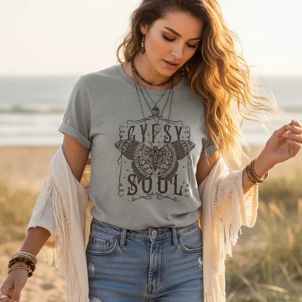 Gypsy Soul Butterfly Boho Graphic Tee