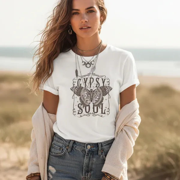 Gypsy Soul Butterfly Boho Graphic Tee