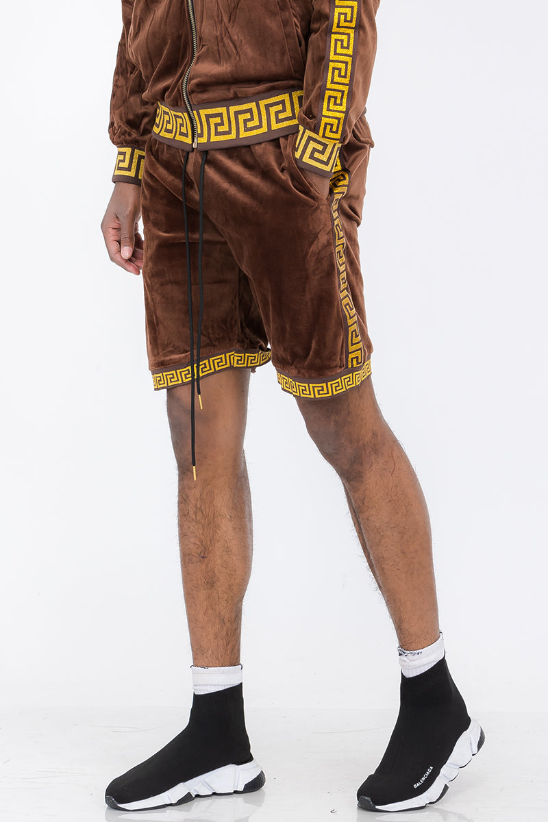 Status Velour Shorts – Elastic Waist Drawstring