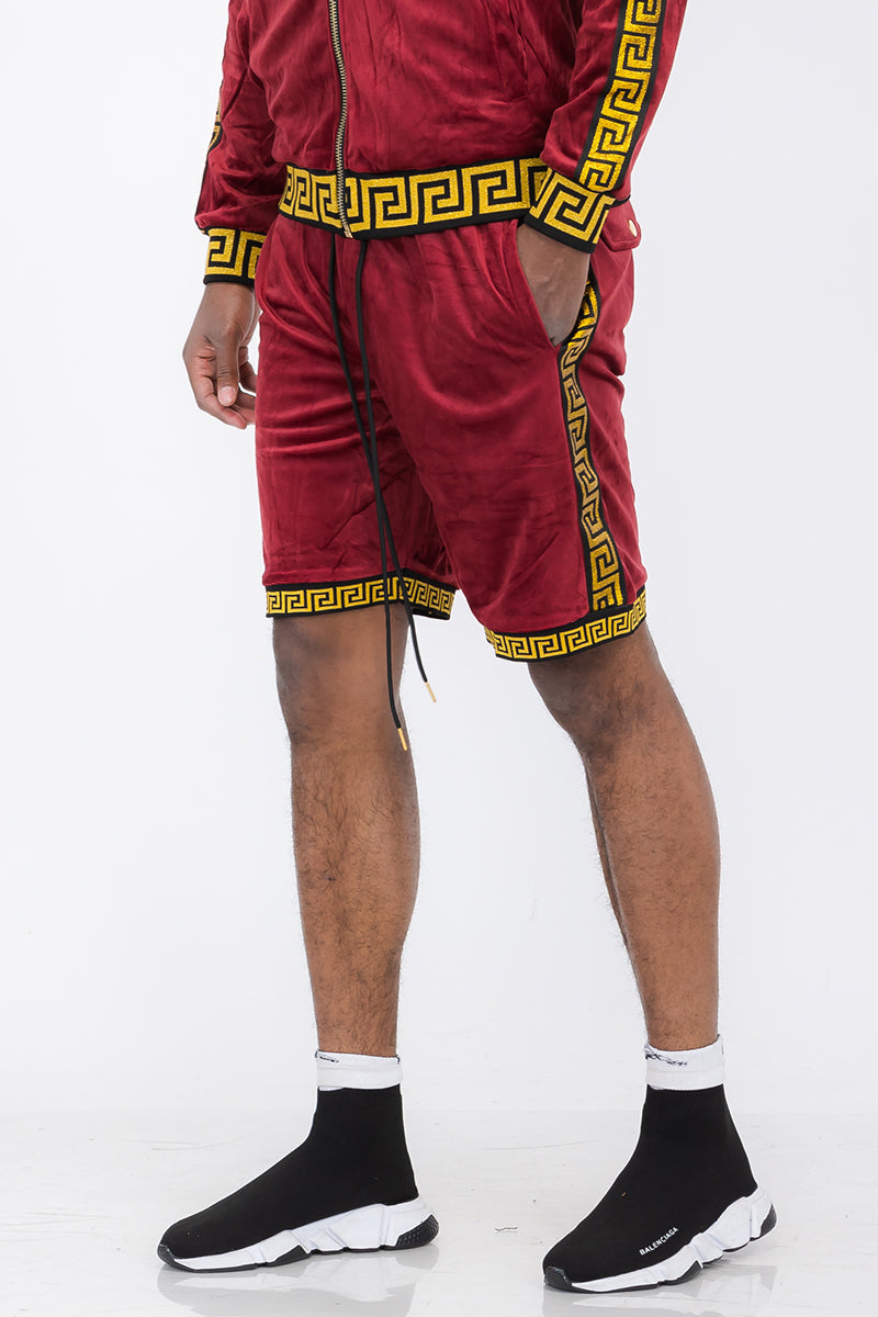Status Velour Shorts – Elastic Waist Drawstring