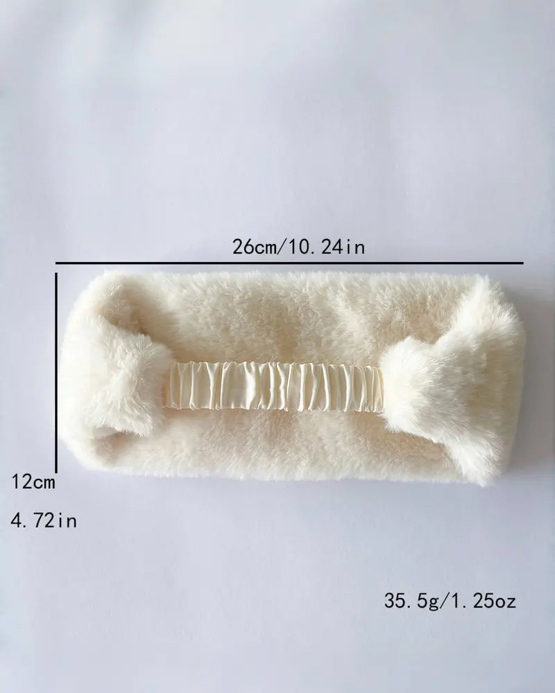 Wide Edge Soft Warm Windproof Cold-Proof Fuzzy Headband