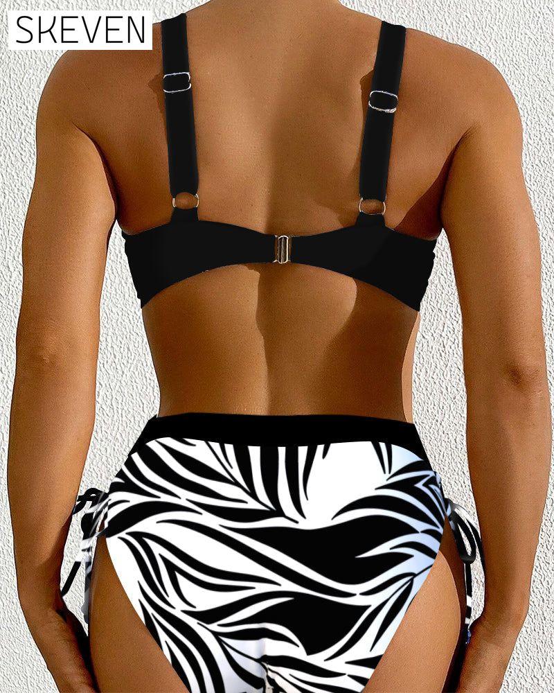 Two-Piece Printed High Waist Bikini