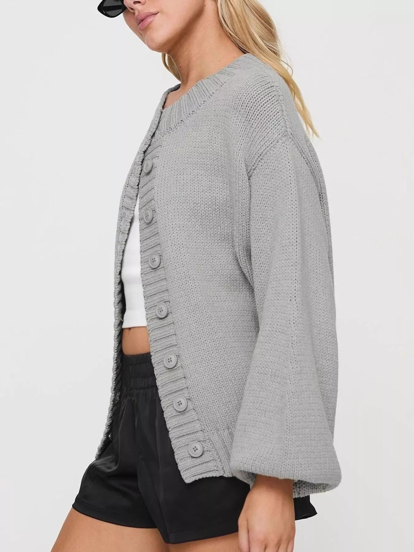 Chunky Knit Button-Up Cardigan