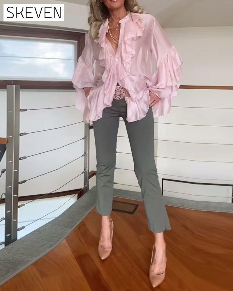Fashionable Ruffled Blouse