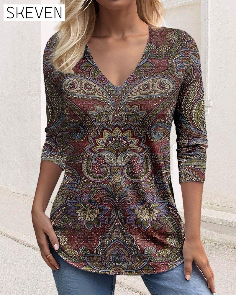Versatile Fashion Top with V-Neck