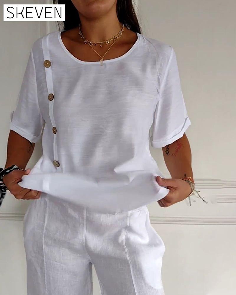 Thin button-up top