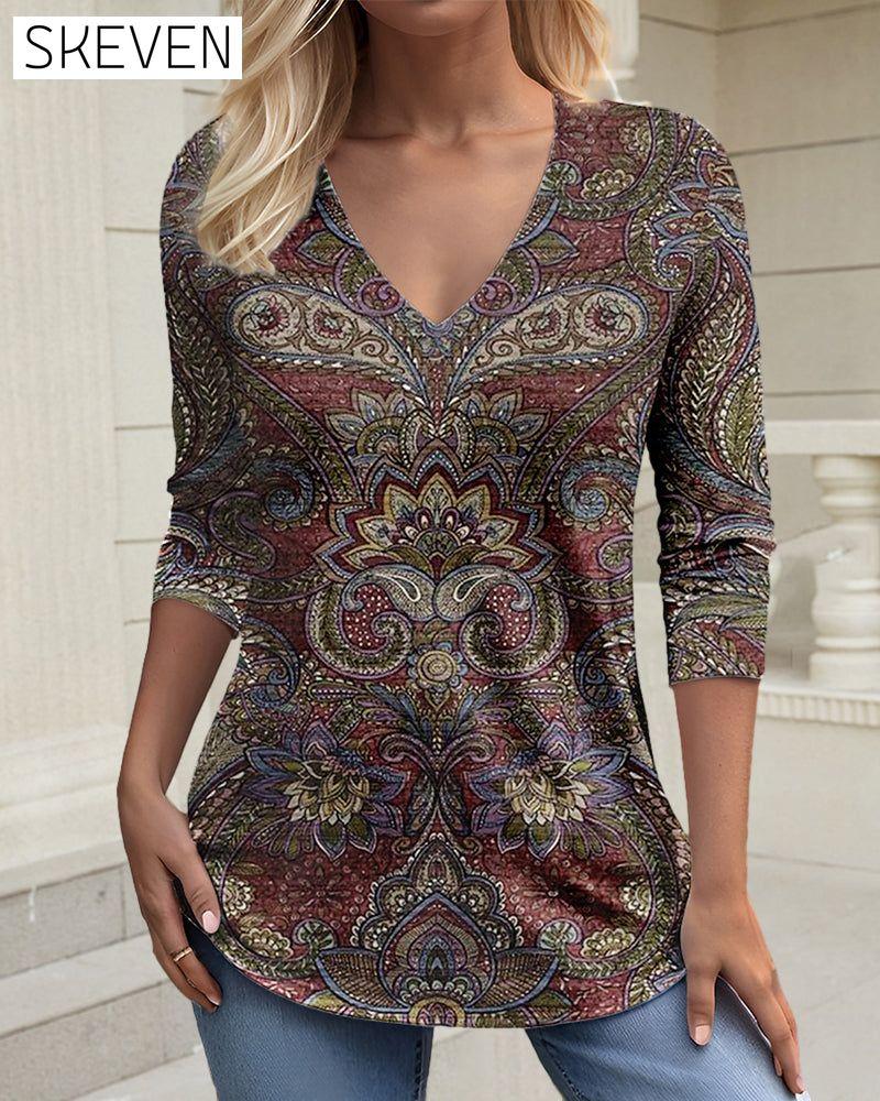 Versatile Fashion Top with V-Neck