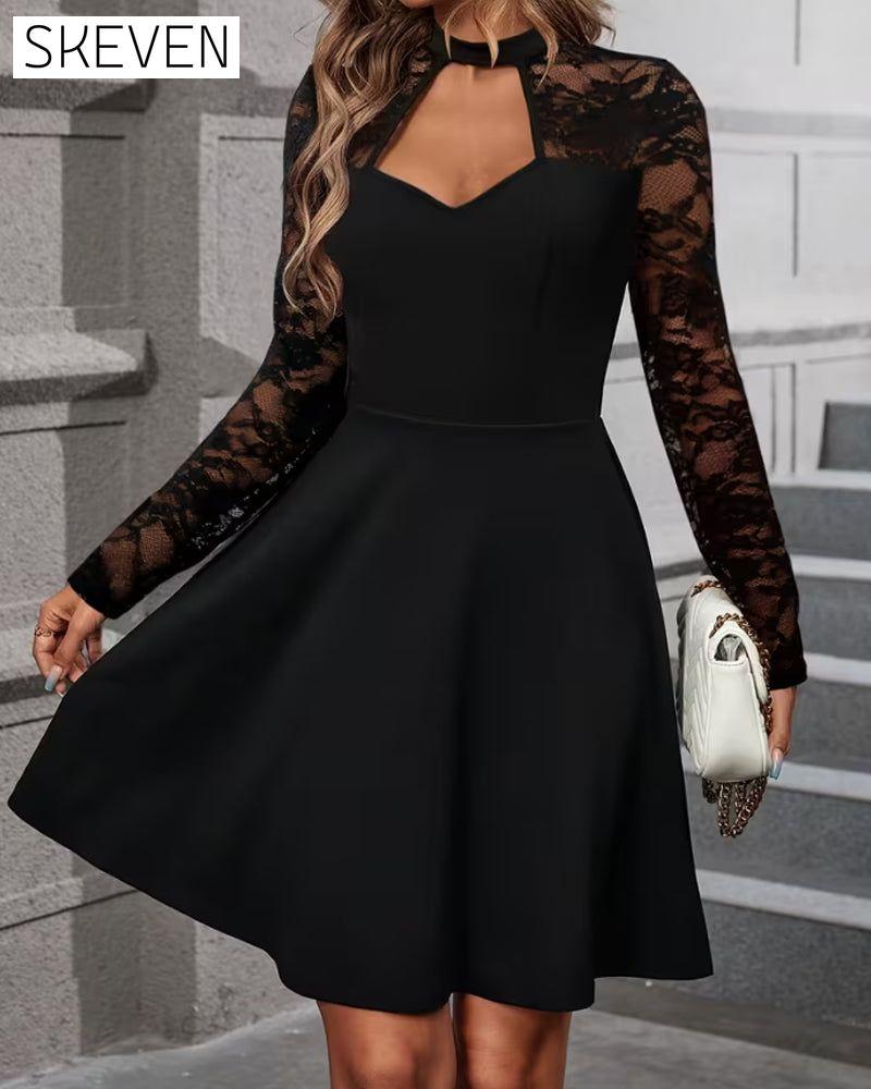 Lace Patchwork Fashion Party Dress