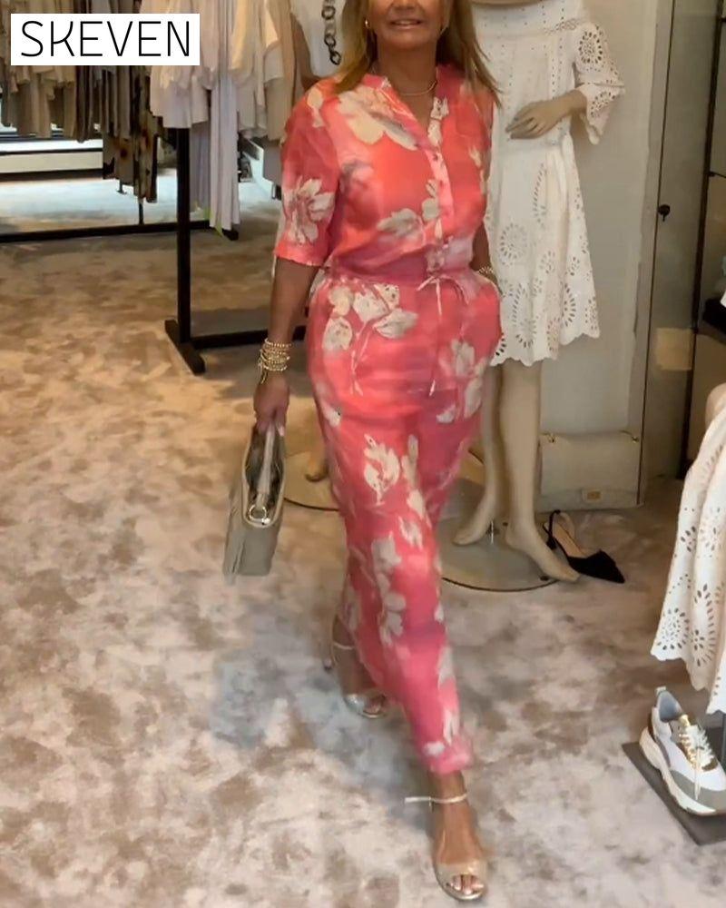 Floral print commuting dress 202466 business elegant dress spring summer