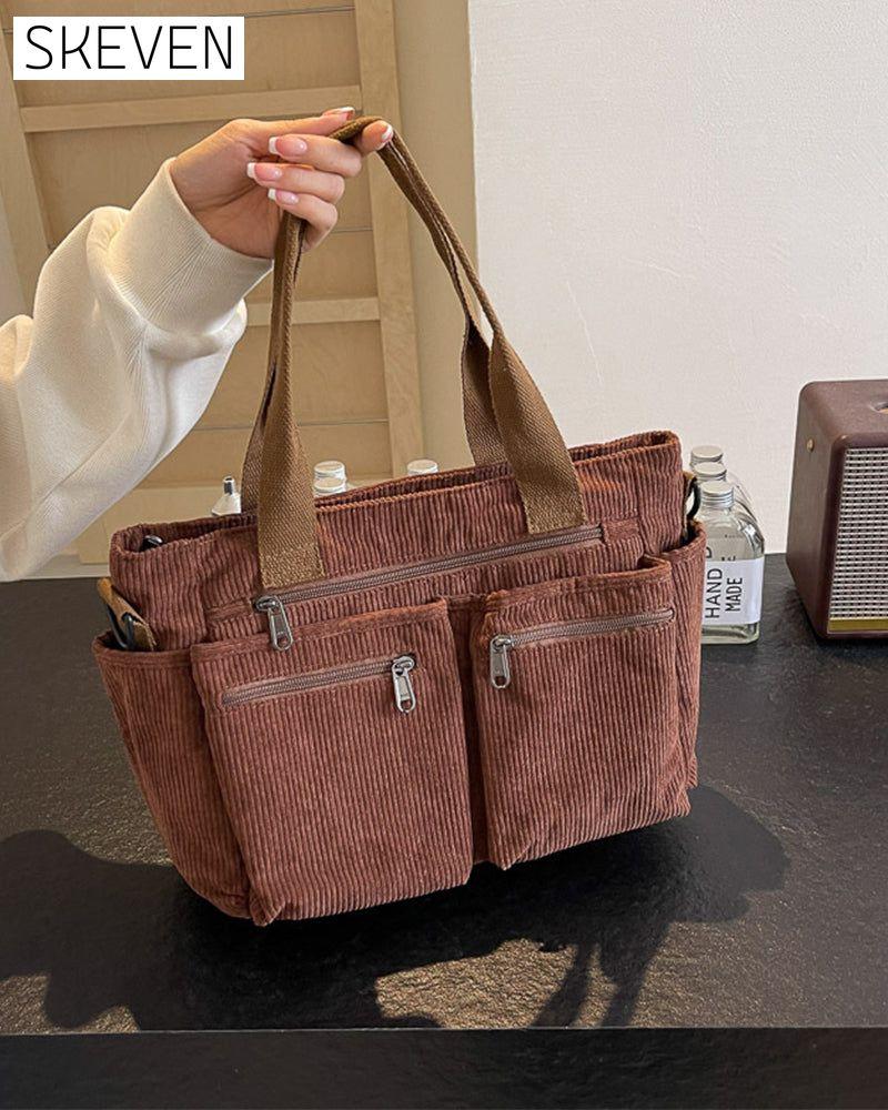 Cordtasche in Unifarbe
